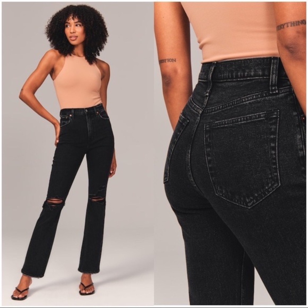 NWT Abercrombie Ankle Straight Ultra High Rise Vintage Wash
